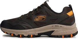 Brązowe buty trekkingowe Skechers z płaską podeszwą