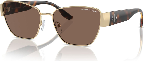 Brązowe okulary damskie Armani Exchange
