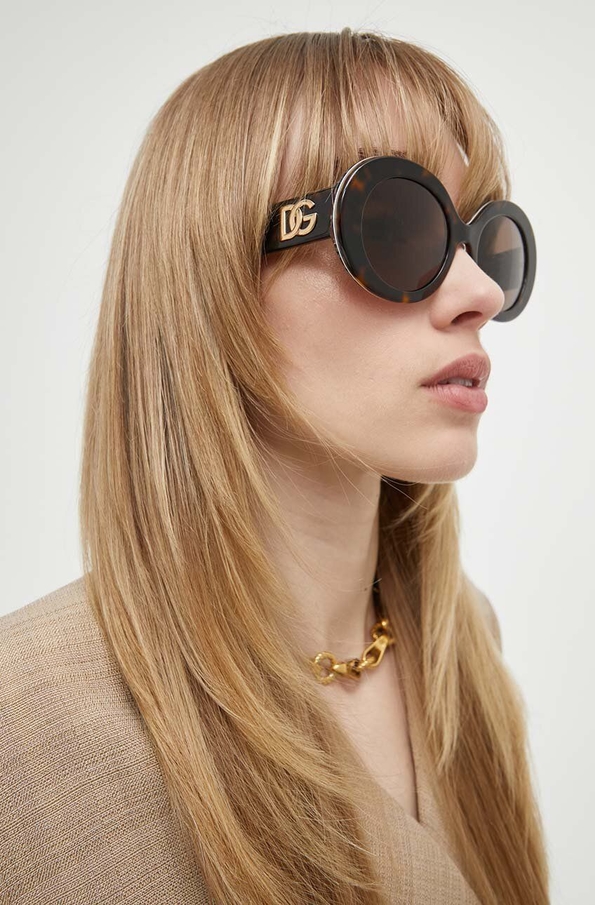Brązowe okulary damskie Dolce & Gabbana
