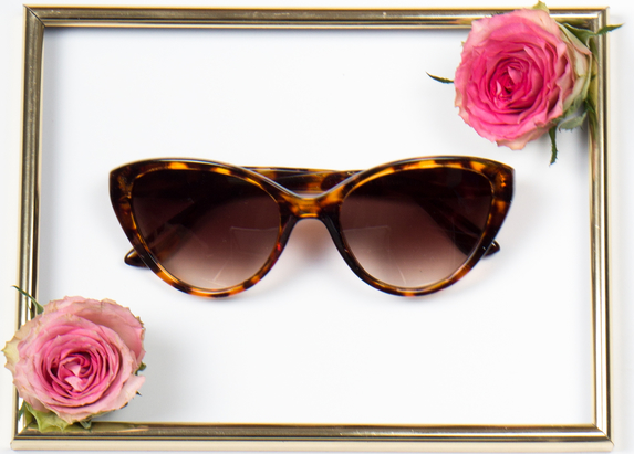 Brązowe okulary damskie Produkt Importowany