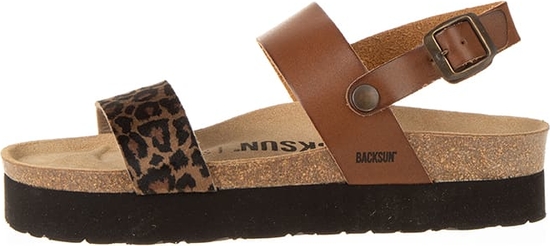 Brązowe sandały BACKSUN w stylu casual na platformie z klamrami