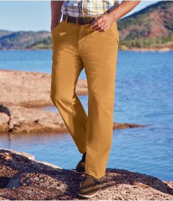 Brązowe spodnie Atlas For Men w stylu casual z bawełny