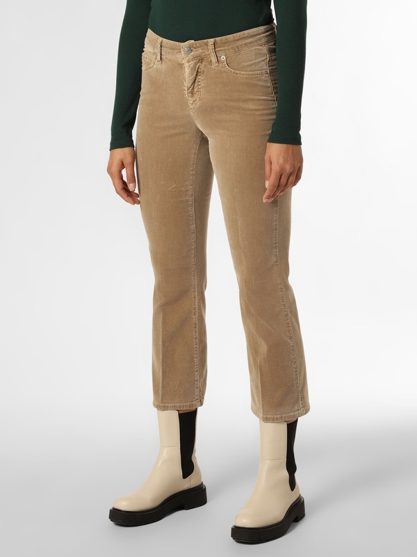 Brązowe spodnie Cambio z bawełny w stylu casual