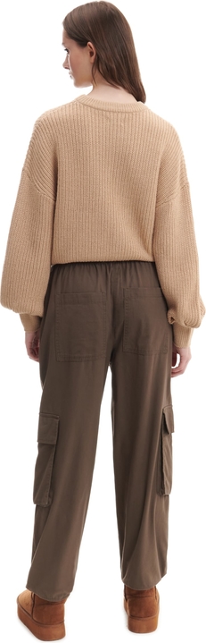 Brązowe spodnie Cropp w stylu retro z tkaniny