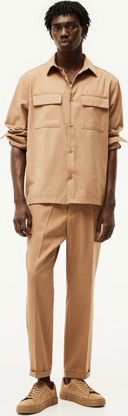 Brązowe spodnie H & M w sportowym stylu z tkaniny