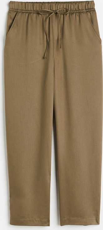 Brązowe spodnie H & M w stylu retro z tkaniny