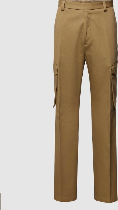 Brązowe spodnie Hugo Boss w stylu casual z bawełny