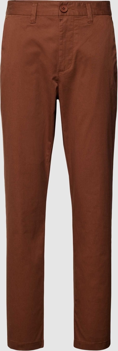 Brązowe spodnie Knowledge Cotton Apparel z bawełny w stylu casual