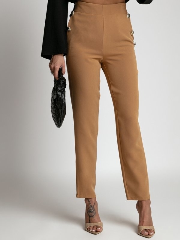 Brązowe spodnie Lisa Mayo w stylu casual