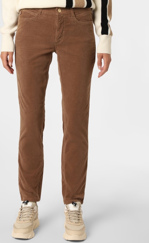 Brązowe spodnie MAC w stylu casual z bawełny