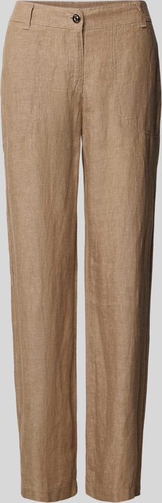 Brązowe spodnie MAC z lnu w stylu retro