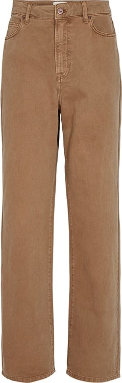 Brązowe spodnie Numph w stylu retro z bawełny
