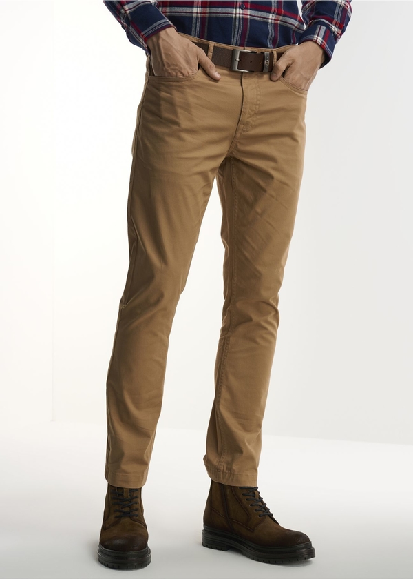 Brązowe spodnie Ochnik w stylu casual z bawełny