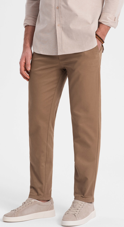 Brązowe spodnie Ombre z bawełny w stylu casual