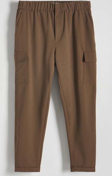 Brązowe spodnie Reserved w stylu casual z tkaniny