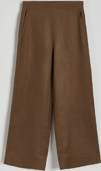 Brązowe spodnie Reserved z lnu