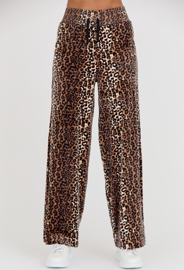 Brązowe spodnie sportowe Juicy Couture z dresówki