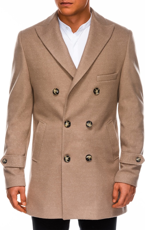 Brązowy płaszcz męski Ombre_Premium