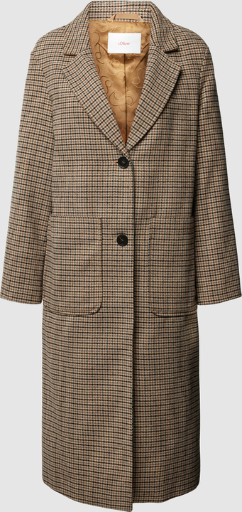 Brązowy płaszcz S.Oliver w stylu casual z wełny