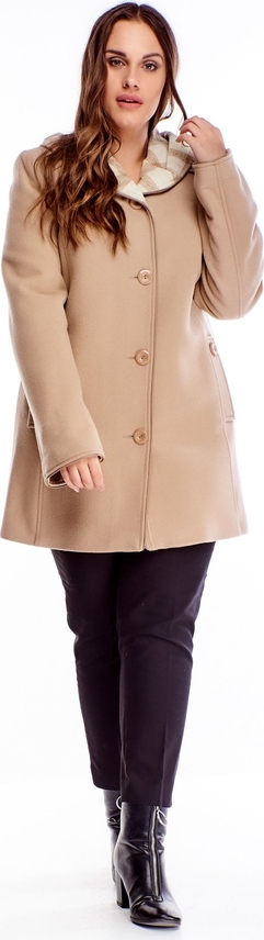 Brązowy płaszcz TAGLESS w stylu casual