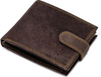 Brązowy portfel męski Ombre Clothing z bawełny