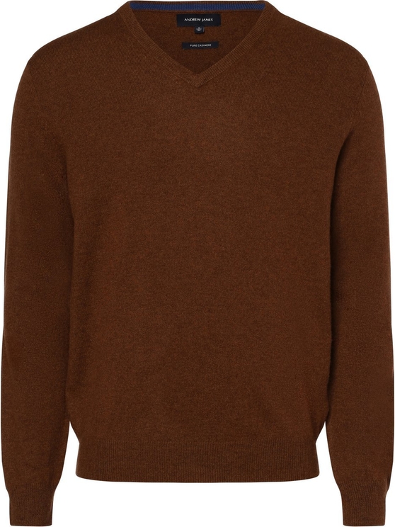 Brązowy sweter Andrew James z kaszmiru