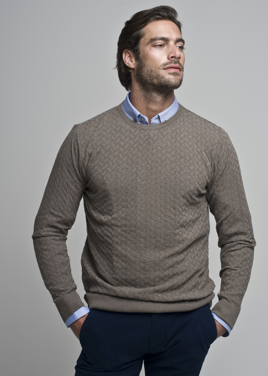Brązowy sweter Borgio w stylu casual