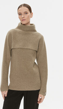 Brązowy sweter Calvin Klein w stylu casual