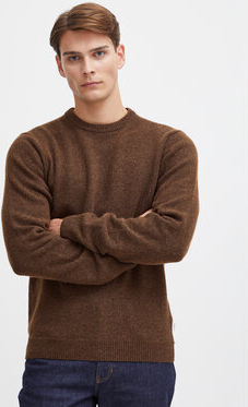 Brązowy sweter Casual Friday w stylu casual z okrągłym dekoltem