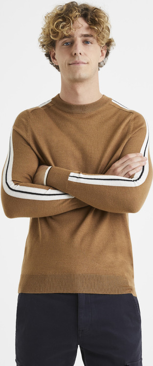 Brązowy sweter CELIO z wełny
