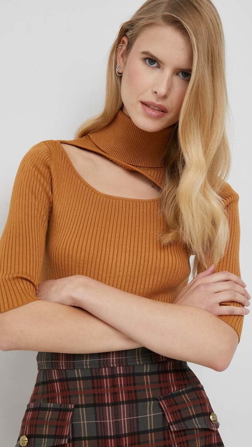 Brązowy sweter DKNY w stylu casual