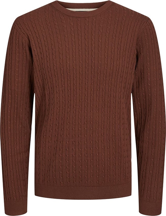 Brązowy sweter Jack & Jones z okrągłym dekoltem