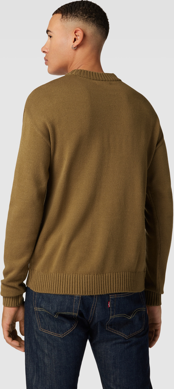 Brązowy sweter Jack & Jones z okrągłym dekoltem w stylu casual