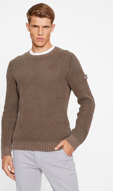 Brązowy sweter Joop! w stylu casual z okrągłym dekoltem