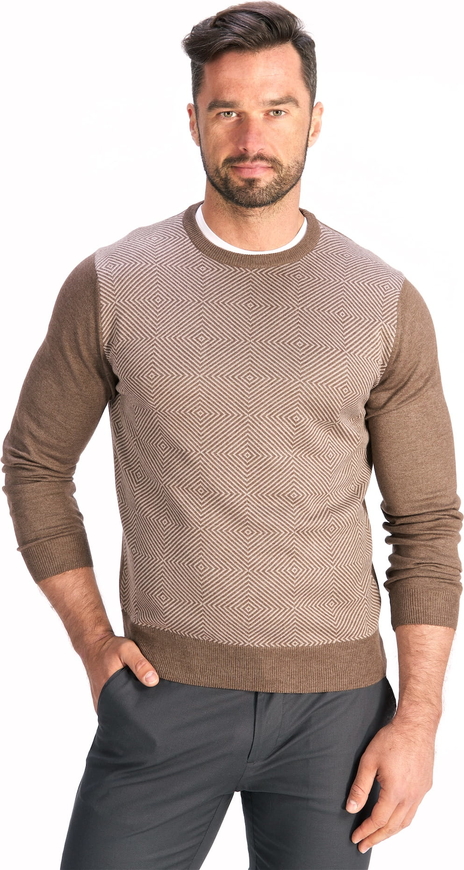 Brązowy sweter Lanieri z żakardu