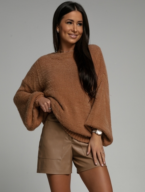 Brązowy sweter Lisa Mayo w stylu casual