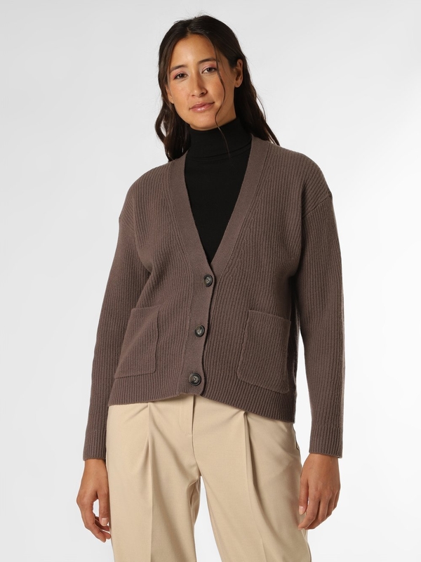 Brązowy sweter Marie Lund w stylu casual z wełny