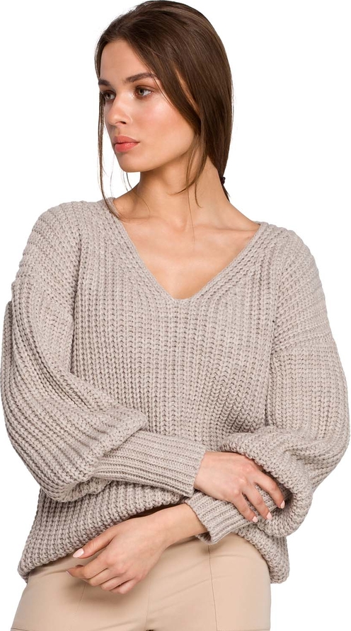 Brązowy sweter MOE w stylu casual