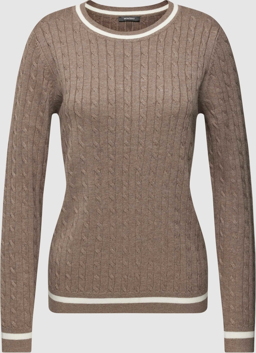 Brązowy sweter Montego z bawełny