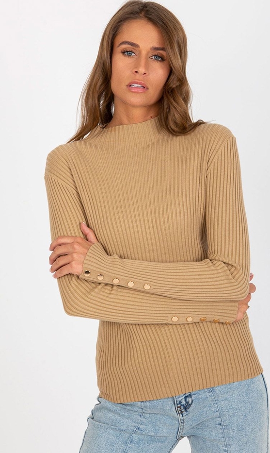 Brązowy sweter Primodo.com w stylu casual