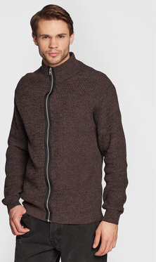 Brązowy sweter Redefined Rebel w stylu casual ze stójką