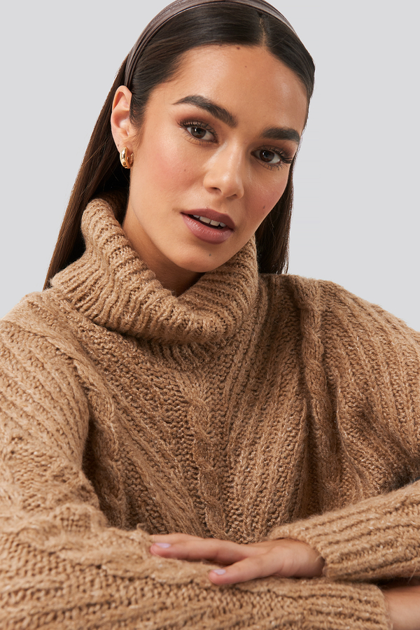 Brązowy sweter Trendyol w stylu casual
