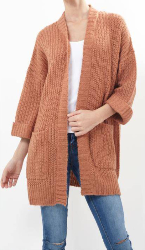 Brązowy sweter WARESHOP w stylu casual