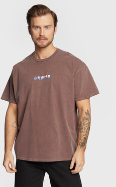 Brązowy t-shirt Bdg Urban Outfitters w młodzieżowym stylu