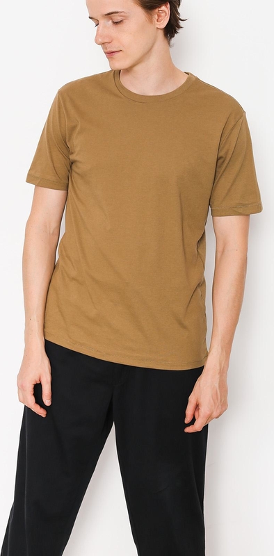 Brązowy t-shirt Brixton w stylu casual z bawełny