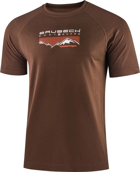 Brązowy t-shirt Brubeck w sportowym stylu