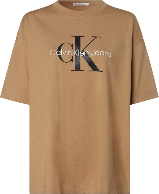 Brązowy t-shirt Calvin Klein