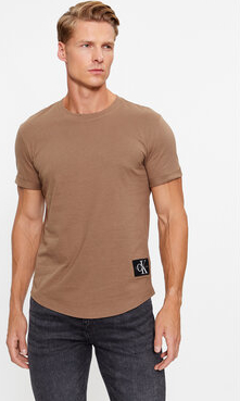 Brązowy t-shirt Calvin Klein w stylu casual