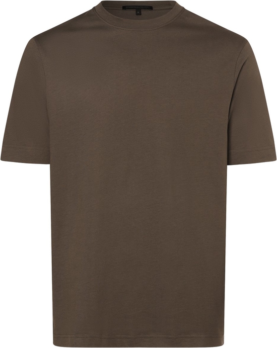 Brązowy t-shirt Drykorn z dżerseju w stylu casual z krótkim rękawem