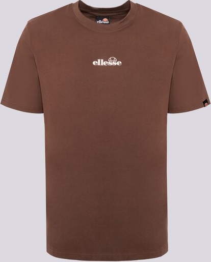 Brązowy t-shirt Ellesse z krótkim rękawem w młodzieżowym stylu